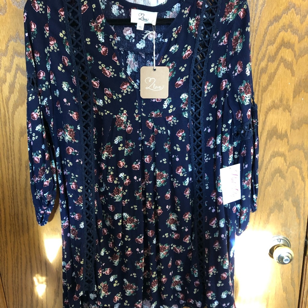 Pink Lily Navy NWT tunic size L